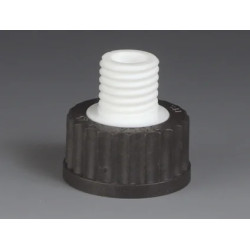 BOUCHON EN PTFE/PPS NOIR AVEC RACCORD DE REDUCTION GL45( F)/ GL25 (M)
