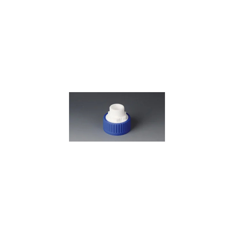 BOUCHON EN PP BLEU AVEC RACCORD DE REDUCTION GL80( F)/ GL45 (M)