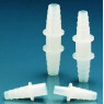 RACCORD CANNELE DROIT, 2 PIECES EMBOITABLES EN POLYETHYLENE POUR TUYAU DIAMETRE INT. 7 - 9 mm LONGUEUR 70 mm