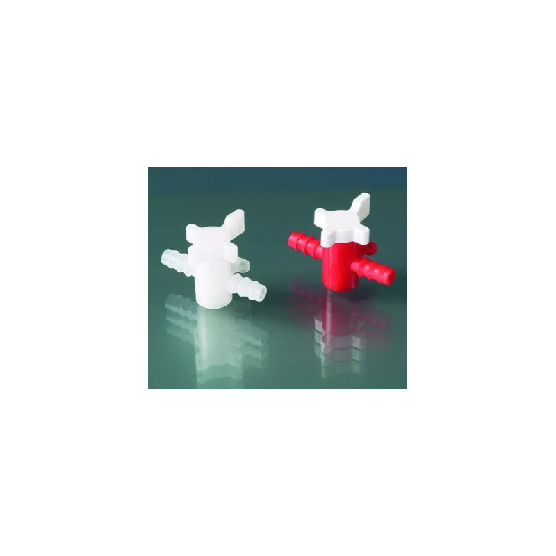 ROBINET DROIT 2 VOIES LABOPLAST EN PE/PP POUR TUYAU DIAMETRE INTERIEUR 7-9 mm