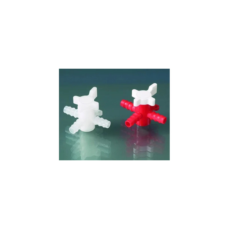 ROBINET DROIT 3 VOIES LABOPLAST EN PE/PP POUR TUYAU DIAMETRE INTERIEUR 5-7 mm