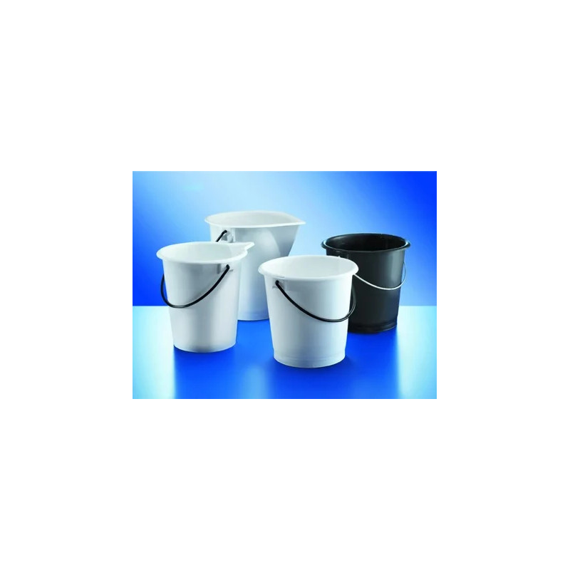 SEAU GRADUE EN POLYETHYLENE BASSE DENSITE GRIS SANS BEC VERSEUR, 10 LITRES