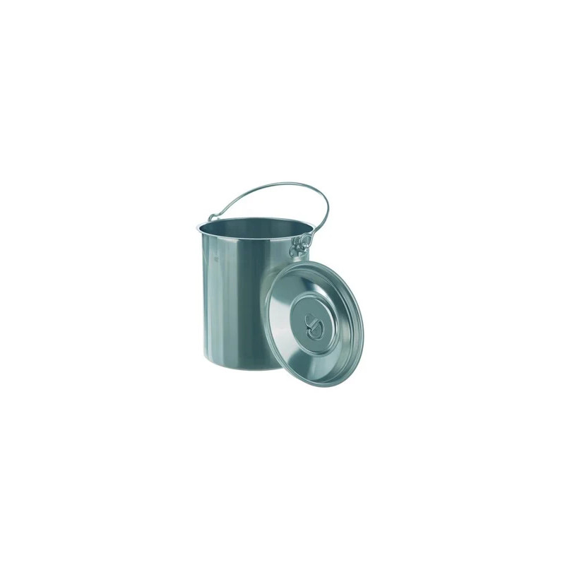 SEAU FORME CYLINDRIQUE AVEC COUVERCLE EN INOX, 1 L