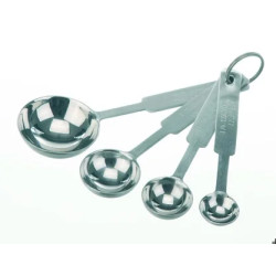 CUILLERE JAUGEE EN INOX, JEU DE 4 CAPACITES, 1,25 / 2,5 / 5 / 15 ml