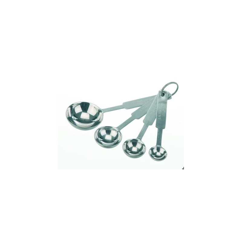CUILLERE JAUGEE EN INOX, JEU DE 4 CAPACITES, 1,25 / 2,5 / 5 / 15 ml