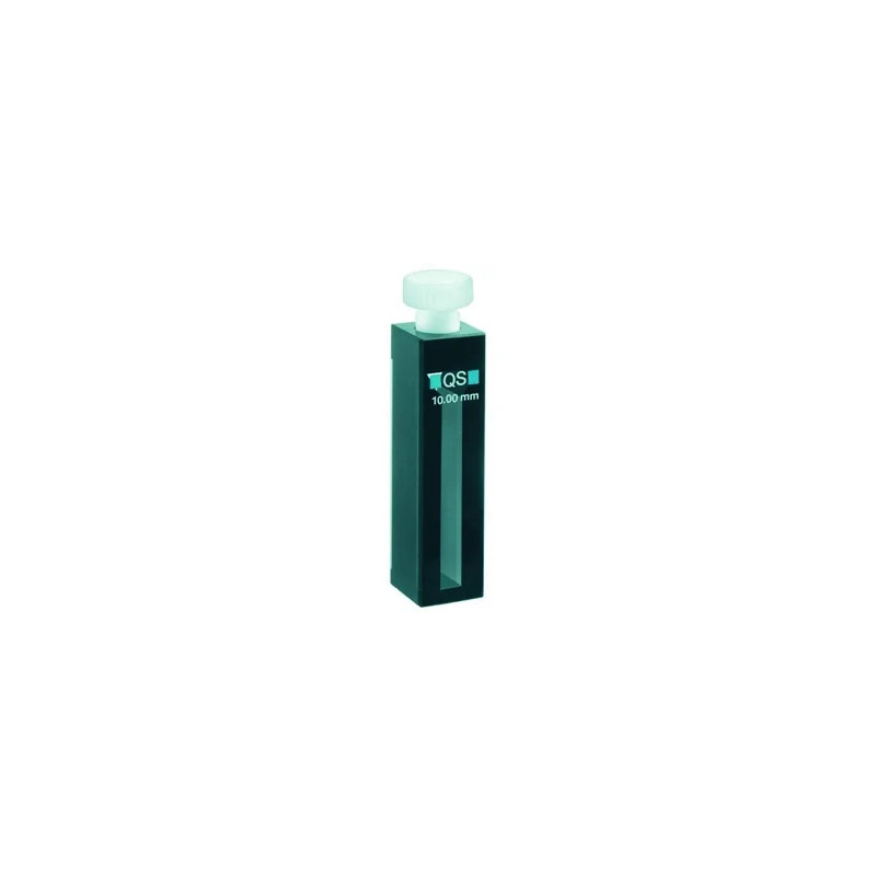 CUVE SEMI MICRO HELLMA QUARTZ SUPRASIL NOIR 114B-QS/10 TRAJET OPTIQUE 10 MM, AVEC BOUCHON PTFE