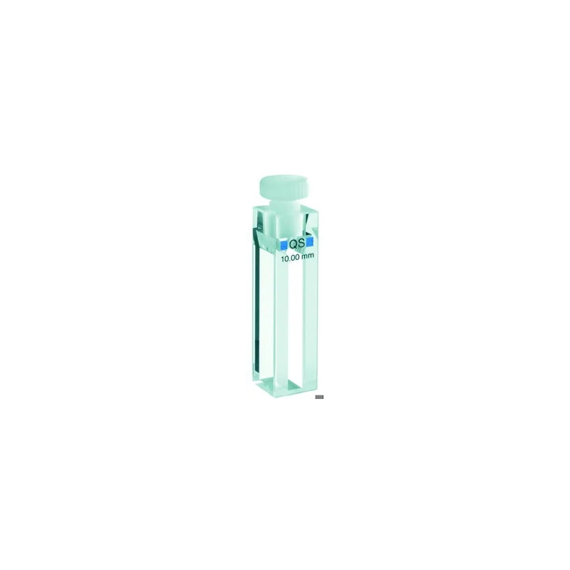 CUVE SEMI-MICRO HELLMA QUARTZ SUPRASIL 114F-QS-10X4 POUR SPECTROFLUORIMETRE, AVEC BOUCHON PTFE