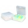 BOITE EN POLYPROPYLENE AUTOCLAVABLE AVEC COUVERCLE A CHARNIERE POUR 12 CUVES SPECTRO 10 mm