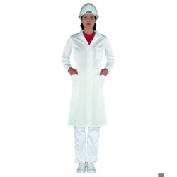 BLOUSE DE LABORATOIRE MANCHES LONGUES, MODELE FEMME 100% COTON BLANCHE TAILLE 48