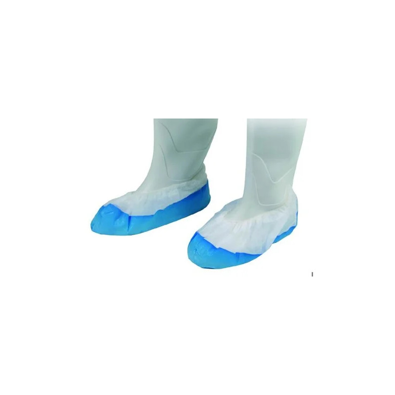SURCHAUSSURE EN PP BLANC AVEC SEMELLE CPE BLEUE - PAR 50