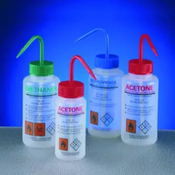 PISSETTE EN LDPE A COL LARGE, AVEC BOUCHON ROUGE AVEC SYSTEME ANTI-GOUTTE 500 ML PAR 5