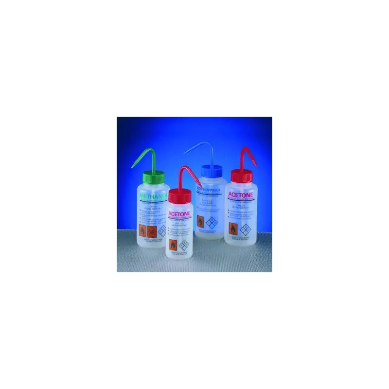 PISSETTE COL LARGE LDPE, 1000ML, BOUCHON BLANC AVEC SYSTEME ANTI-GOUTTE PAR 5