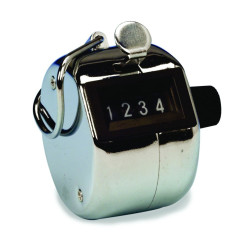 COMPTEUR MANUEL CHROME, 4 CHIFFRES