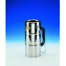 VASE DEWAR CYLINDRIQUE DURAN CAPACITE 3000 ml AVEC MANTEAU EN ACIER INOX ET POIGNEE