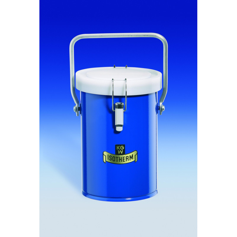 VASE DEWAR AVEC COUVERCLE ET POIGNEE DE TRANSPORT FORME CYLINDRIQUE CAPACITE 1 LITRE