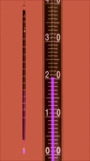 THERMOMETRE A USAGE GENERAL A LIQUIDE VERT -10 A +110°C GRADUATIONS 1°C LONGUEUR 300 mm