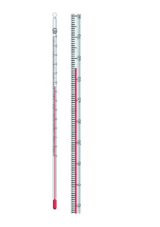 THERMOMETRE A USAGE GENERAL A LIQUIDE ROUGE -10 A +50°C GRADUATIONS 1°C LONGUEUR 200 mm